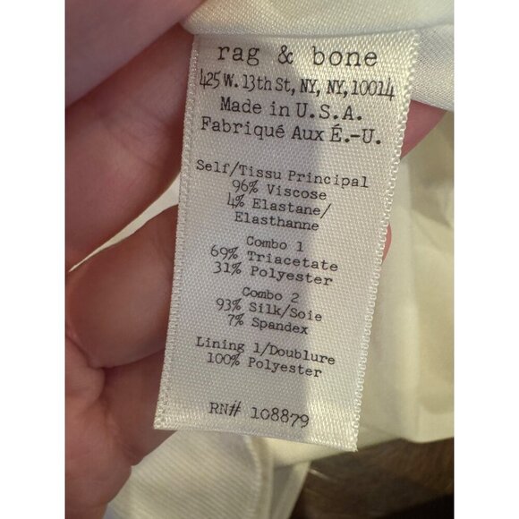 Rag & Bone Tank Top Women XS Ivory Chieftail Racerback Silk Insets Top Luxury - Picture 10 of 12